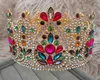 Gioielli da sposa Diamanti colorati europei Wang Hao grande corona corona piena atmosfera di fascia alta copricapo rotondo di lusso