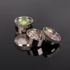 Luminous kaleidoscope pattern cigarette grinding device grinder 3 layer metal smoke cutter