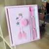 Розовый единорог Flamingo Dateus Notebbook Box Diary с гель -ручка