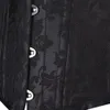 Women Brocade Steel Boned Under bust Black Waist Trainer Corset Shapewear Bustier Plus Size Free Shipping