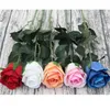 En enda stamrosa blomma konstgjorda sammet rosor 70cm långa 5 färger för bröllop centerpieces hembord dekoration