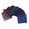 10st Fashion Handkerchief Printed Dot Plaid Pocket Square för män Passar Bröllopsfest Hankies Mouchoir Homme Tillbehör