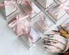 50pcs New Creative Triangular Pyramid Marble style Candy Box Wedding Favors Party Supplies thanks Gift Chocolate Box