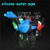 Hookahs Swan Silicone Bongs Glas med hink Oil Rig Vatten Färgglada Rökning Bubbler Rör