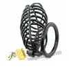 Chastity Devices New Stainless Steel Belt Latest Male Design Bird Cage Chastity Lock Black Device T#76