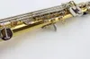 Margewate High Quality B (b) Tune Sopran Saxofon Shell Knappar Guldpläterad Professionell Konsert Musikinstrument med fall, munstycke