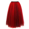 Sapubonva Gonne lunghe maxi elastiche Corsetto Gonna soffice in tulle con volant in chiffon di pizzo Midi Gotico rosso vittoriano Costumi burlesque