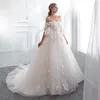 2019 Real Garden 3D Flowers Off Shoulder Shorte Hermes Arabiska bröllopsklänningar Modig snörning Korsett Brudklänningar Country Wedding6778151