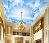 Custom 3d ceiling wallpaper murals Blue sky and white clouds ceiling mural painting decorative 3d room wallpaper