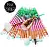 21pcs Mermaid Make up Brushes Set Eyeshadow Foundation Eyebrow Eyeliner Blush Concealer Professional Cosmetic Makeup Brush Kit