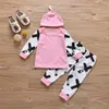 2018 Christmas Style Newborn Baby Girls Clothes Long Sleeves Fashion XX Printing Patchwork T-Shirt+Pants+Hat Infant Clothing Set