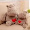 Dorimytrader Lovely Soft Giant Animal Hippo Plush Toy Big Stuffed Cute Cartoon Hippos Fylld kudde Kids Dock Gift 20Inch 50cm DY61503