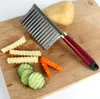 200 pz Chip Pasta Verdura Carota Lama di Patate Piega Ondulato Taglierina Affettatrice In Acciaio accessori da cucina strumenti SN1871