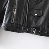 Kvinnors Läder Faux Partihandel - Saimishi Fashion Short PU Motorcykel Jacka 2021 Vår Höst Långärmad Zipper Kvinnor Coats Kvinna Slim