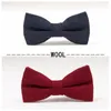 fashion wool bow tie finest men's bowtie butterfly business bowknot party neckwear groom bow ties red blue black white 2 pcs/lot