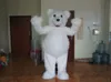 2018 venda quente urso branco traje da mascote traje diy personagem de desenho animado traje do carnaval