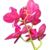 Real Touch Mini Orchidea Fiore PU Cymbidium Cinque Teste Colore Fucsia Fiori di orchidea 70 cm / 27,56 pollici Centrotavola matrimonio Fiore decorativo