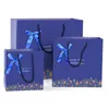 3 Size Blue Bouquet Gift Tas Papierzak / Middelgrote Grootte / Beige Bruiloft Gift Bag met Handvat Festival Gift Tassen LZ1181