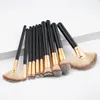 10 pcs conjunto de pincéis de maquiagem punho de madeira Nylon cabeça da escova para sombra de Olhos Blush Fundação 7 cores disponíveis DHL Livre
