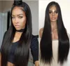 Perucas Full Lace PU em torno da peruca 9A sedosa em linha reta brasileira virgem cabelo humano laço suíço com pele fina perucas de perímetro para mulher negra fas