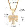 Mannen / Vrouwen Hip Hop Sieraden Wings Cross Ketting Hanger Ice Out Cubic Zirkoon Charm met Cubaanse / touwketting Twee kleuren voor geschenk