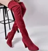 2018 automne et hiver commerce extérieur nouveau talon pointu pointu européen et américain fermeture à glissière latérale bottes au genou bottes élastiques femme femme