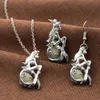 pearl Cage luminous Necklace Love Wish natural Pearl With Oyster glow in the dark mermaid pendant Hollow Locket Clavicle Chain Necklace