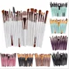 20pcs Brushs de maquillage pour les yeux ensembles de fard à paupières pour le visage de maquillage de maquille