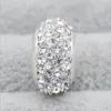 يناسب أساور Pandora 30pcs Crystal Shambala Disco Ball Silver Charm حبات فضفاضة للجملة DIY المجوهر