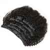 Afro Kinky Curly Hair Clip in Menselijk Hair Extensions 100 Grams / Set Clip in Human Hair Extensions 8 PCS Remy