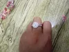 Luxuoso Atmosfera 14 K White Gold Diamond Halo Noivado de noivado Princesa Anel de Noiva Anel de Diamante Amor Tamanho 6-10