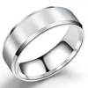 Bagues classiques pour hommes, bague en acier inoxydable de 8mm, titane, argent, noir, or