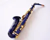 Alta qualità Giappone Suzuki Sassofono contralto Eb Tune E Flat SR-475 F Sax Blue Gold Key Strumento musicale in ottone professionale con bocchino