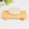 Jabonera de madera, soporte para bandeja, estante de almacenamiento para jabón, caja de bambú Natural, contenedor para baño, ducha, baño, venta al por mayor