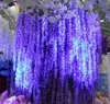 New Arrive 12 color 34cm/13.4" Artificial silk Flowers Home wall Garden Hotel Wedding Decoration Wisteria vine rattan DIY