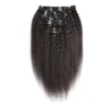 Kinky Straight Clip In Extensions 10PC / Set 120G Virgin Yaki Clip In Human Hair Extensions 10 "-24" Grov Yaki Clip i hårförlängningar