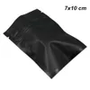 7x10cm svart matt aluminiumfolie dragkedja packad väska matkvalitet Mylar zip paketpåse självtätning lagringspaket väskor för snacks torr mat
