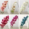 Al por mayor (10pcs/lote) Flores de orquídea de mariposa falsa artificial de la mariposa Cymbidium suministra flores de seda para decoraciones de bodas