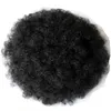 Mänskligt hår Ponytail i av svart fro Drawstring Ponytail Biba Platinum Afro Ponytail Puff Drawstring Wrap Curly Hair Bun Updo Chignon 120g