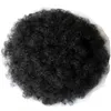 Rabo de cavalo de cabelo humano em OFF BLACK fro Rabo de cavalo de cordão Biba Platinum Afro rabo de cavalo Puff Drawstring envoltório cabelo encaracolado Bun Updo Chignon 120g