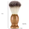 Män rakar borst Badger Hair Barber Salon Ansiktsskägg Rengöringsapparat Rakning Rengörare Tool Razor Brush Wood Handle 2458881