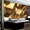 Moderne creatieve muurschildering behang 3d stereo gouden geometrie kunst muur doek woonkamer tv sofa achtergrond muurbedekking home decor