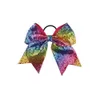 8 tums mode handgjorda sequin bling cheer bows hårband för flicka barn barn boutique hår accessorie