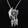 Dragon Guardian Dream Catcher Pendant Necklace Boho Bohemian Women Choker Jewelry Viking Amulet Charm Antique Silver Plated8334473