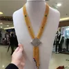 Nuevo estilo, collar de piedra amarilla multicapa de 2x4mm, micro incrustaciones de circón, accesorios, cierre, joyería de moda