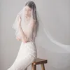 Ett lager Pearl Wedding Veil 2020 Ny lyxigt brudhår Tillbehörsgolv Långt högkvalitativt brudslitage