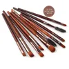 Eyes Makeup Brushes Set 10pcs Wooden Handle Portable Soft Eyebrow Eyelash Eyeshadow Make up Brush Kit Professional Beauty Tools