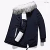 Kosmo Masa Zwart Lange Man Winterjack Mannen Warm Bont Hooded 2018 Heren Jassen en Jassen Rits Down Men Parkas MP029