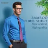 Nova chegada camisas masculinas de manga comprida camisa social de fibra de bambu para homem de negócios de alta qualidade camisas formais tamanho grande