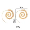 과장 나선형 기어 귀걸이 성격 큰 원형 나선형 귀걸이 여성의 금과은 펑크 후프 귀 보석